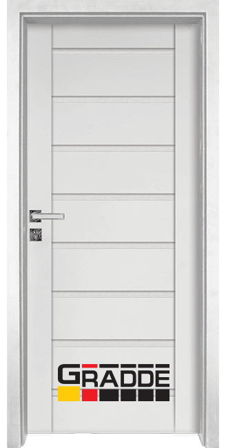 Интериорна врата Gradde Axel Glas, цвят бял мат